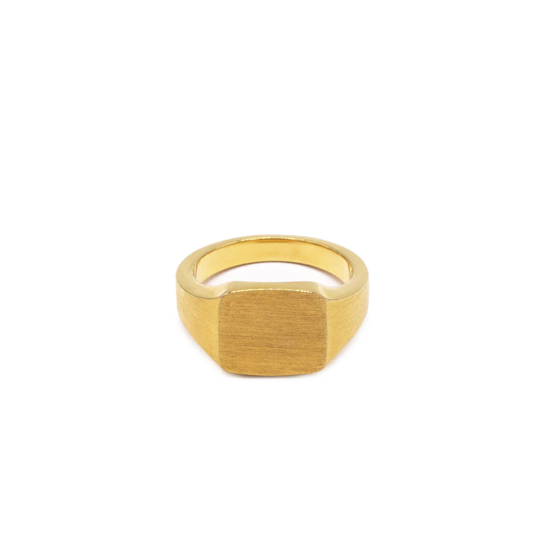 Gold Brushed Cushion Ring - Image 3