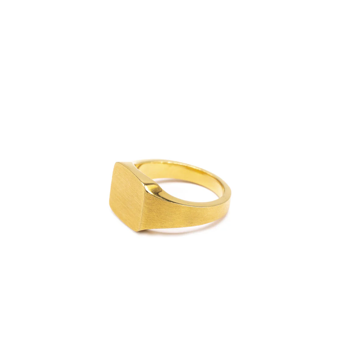 Gold Brushed Cushion Ring - Image 5