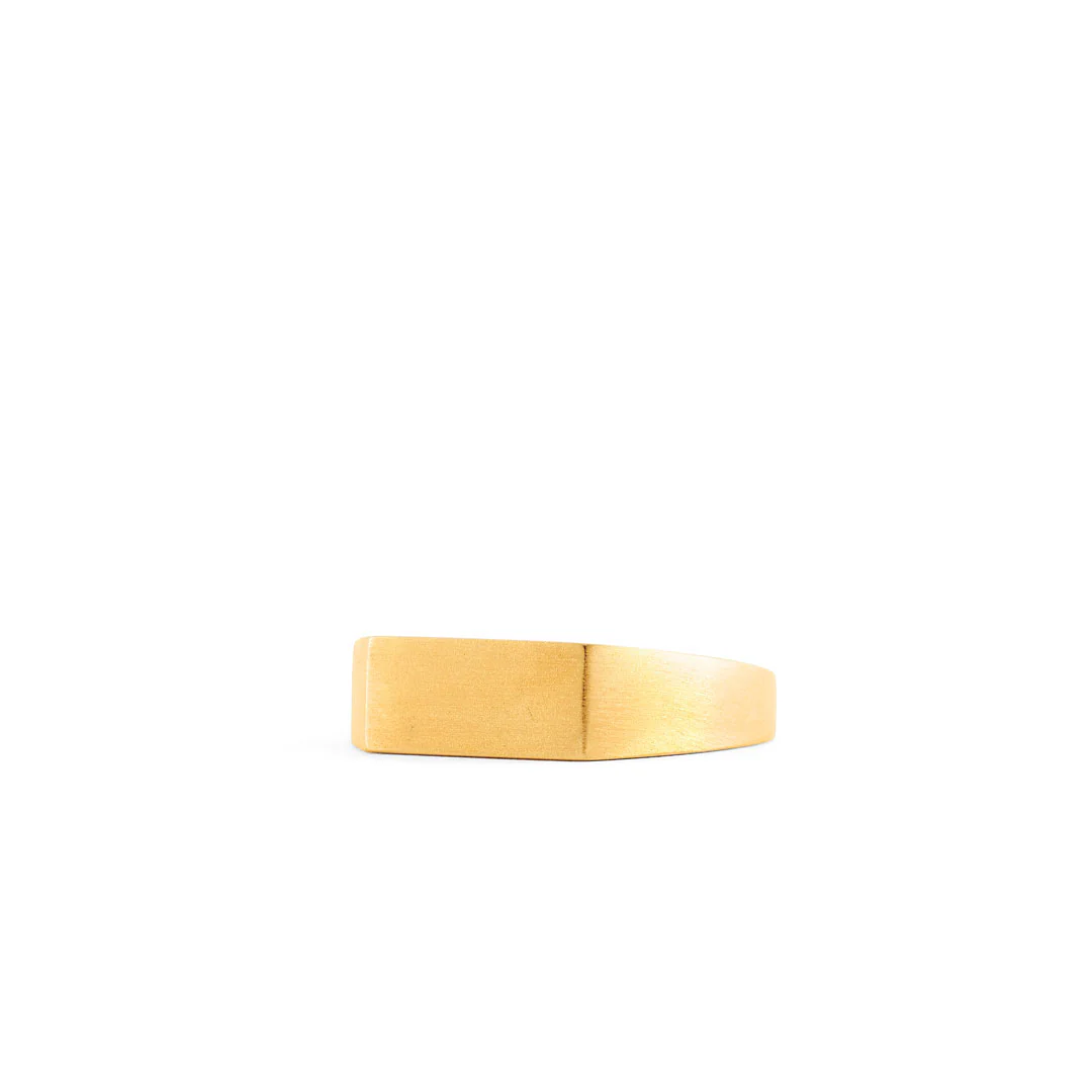 Gold Brushed Rectangle Ring - Image 5