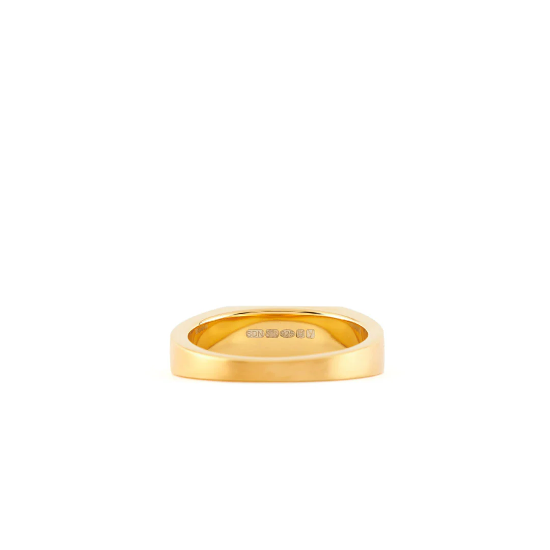Gold Brushed Rectangle Ring - Image 6