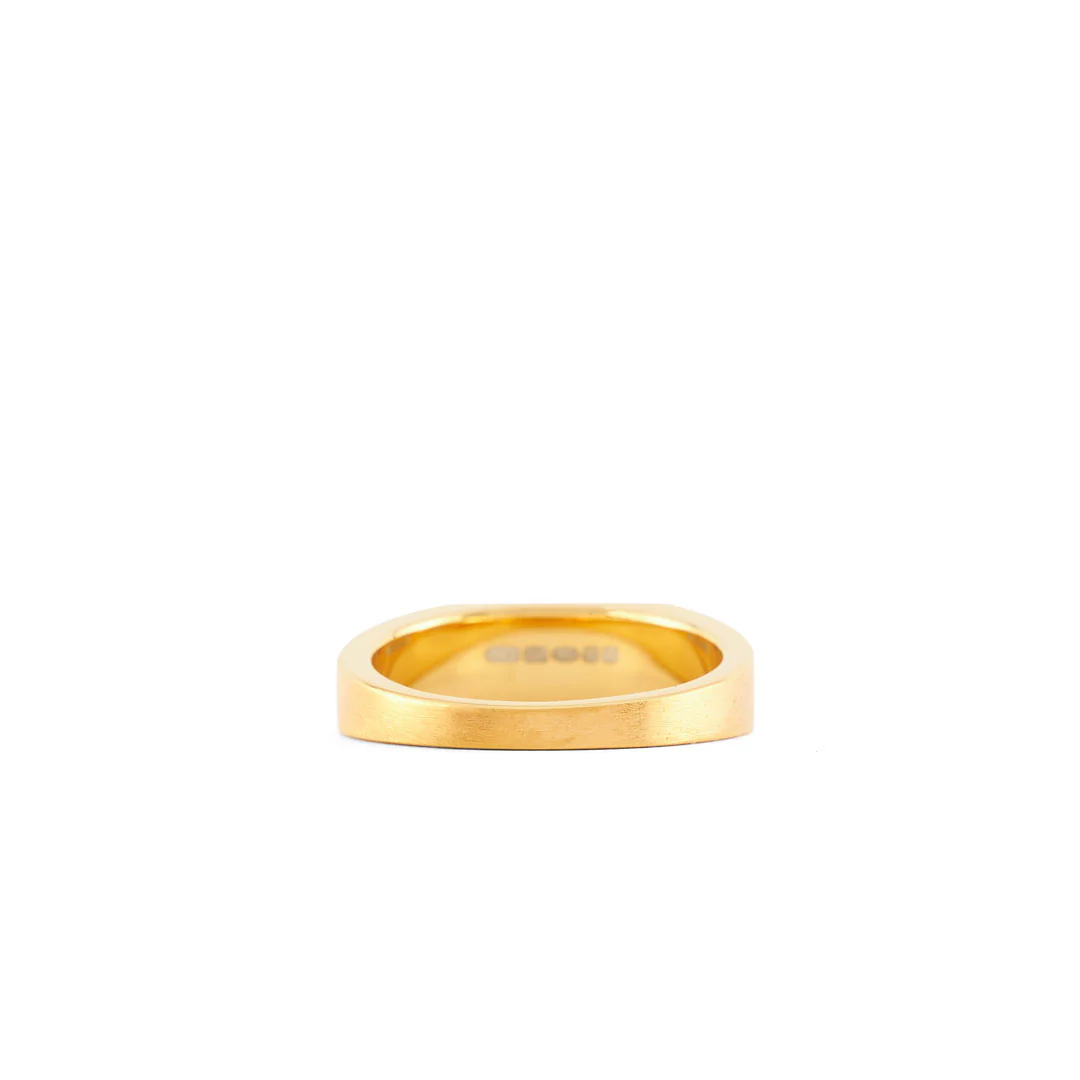 Gold Brushed Rectangle Ring - Image 7