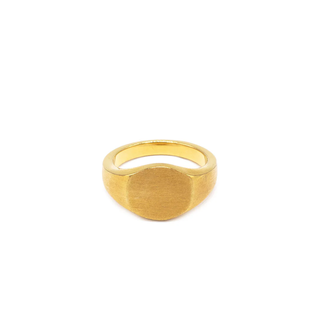 Gold Brushed Round Ring - Image 3