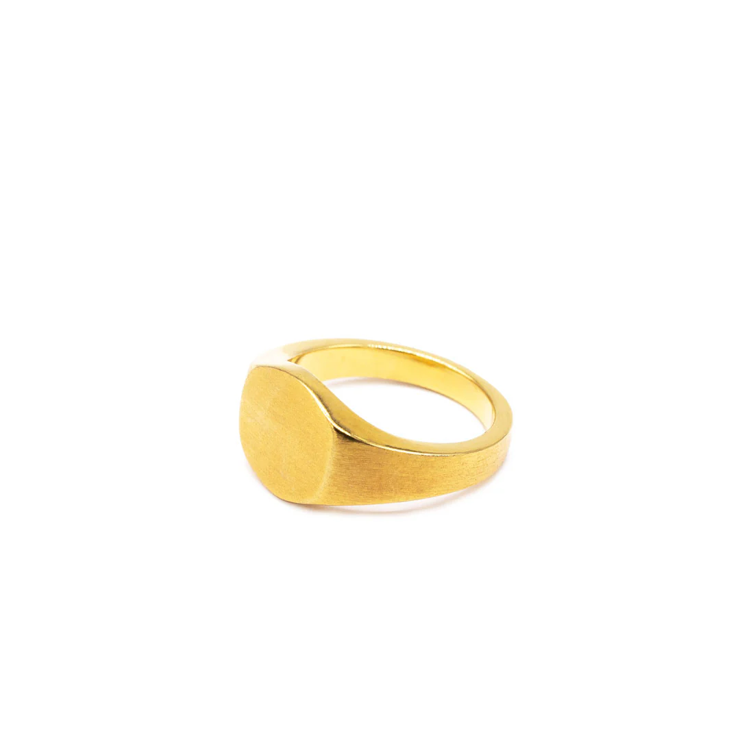 Gold Brushed Round Ring - Image 5
