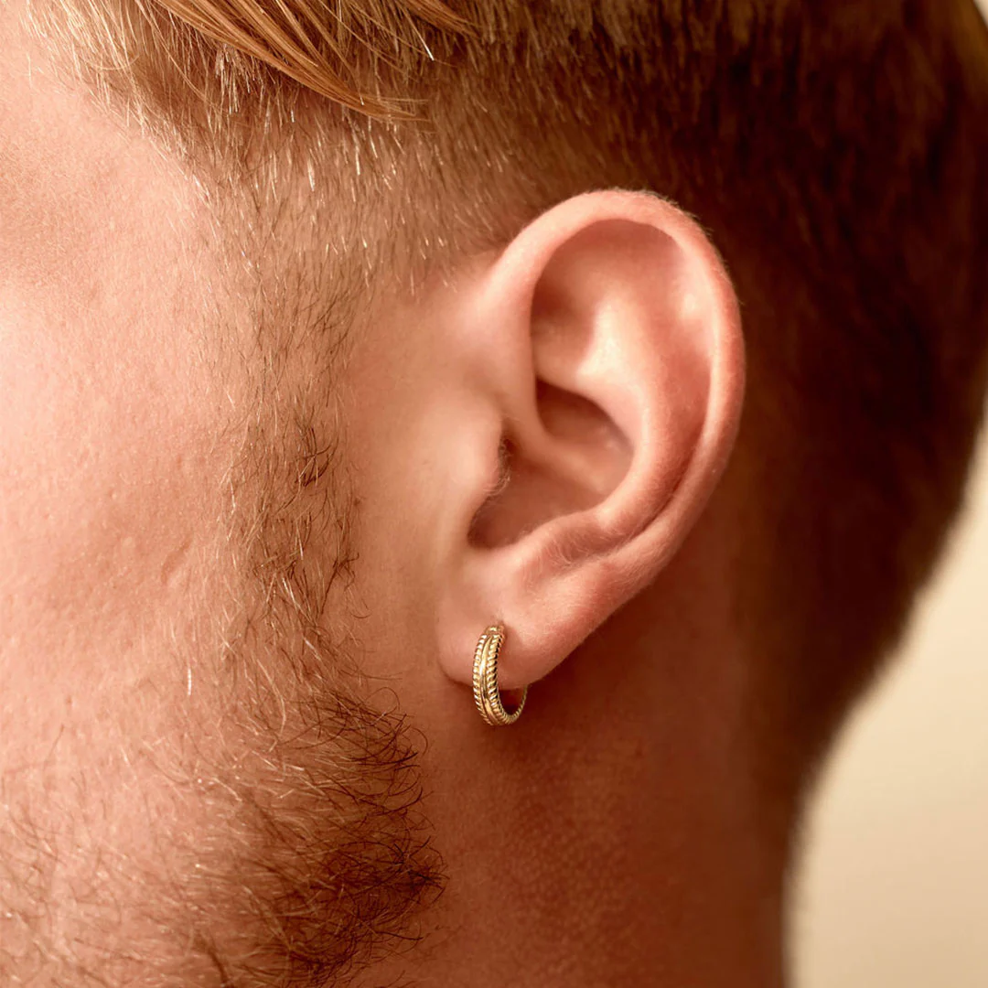 Gold Cable Hoop Earring - Image 4