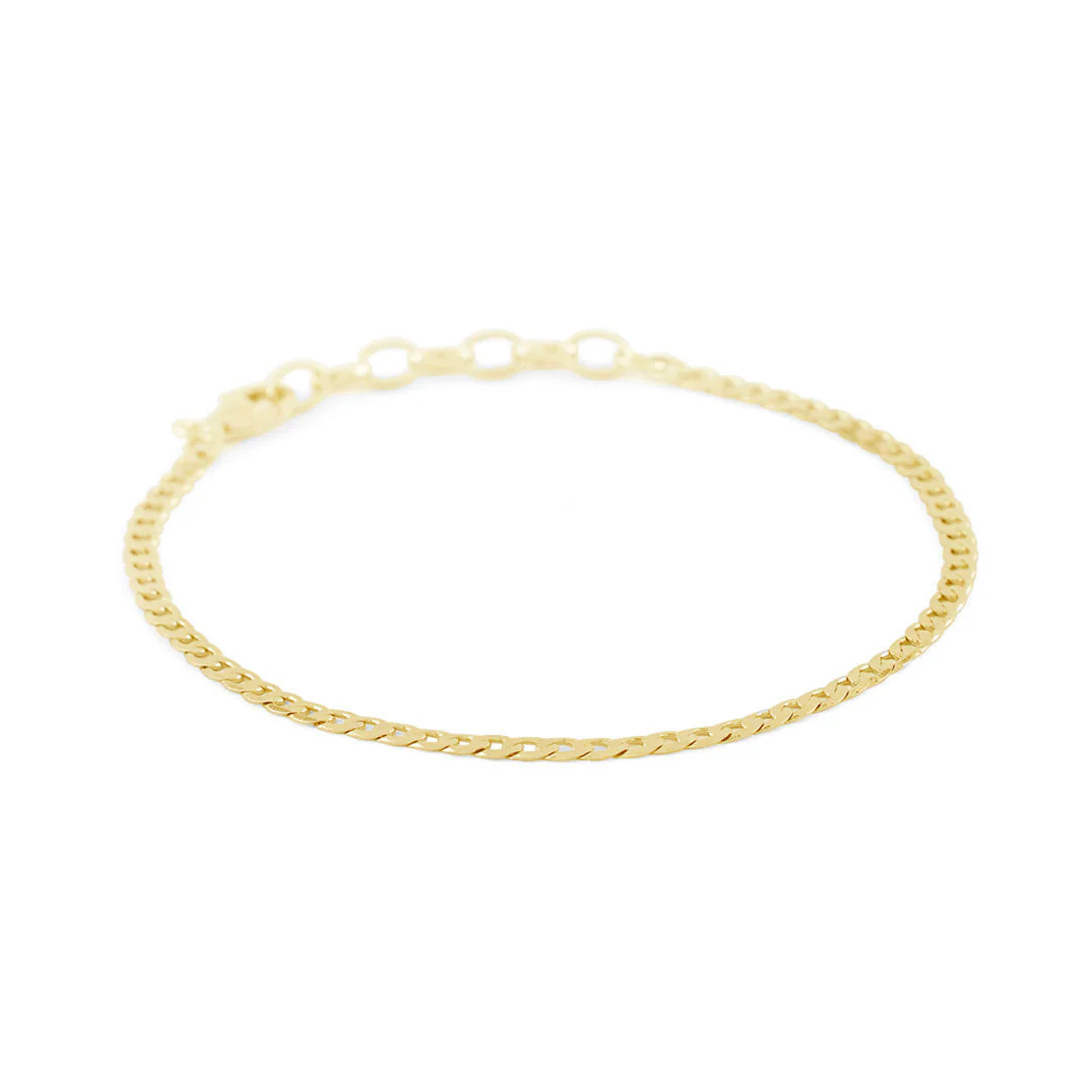 Gold Flat Cuban Chain Bracelet - Image 3