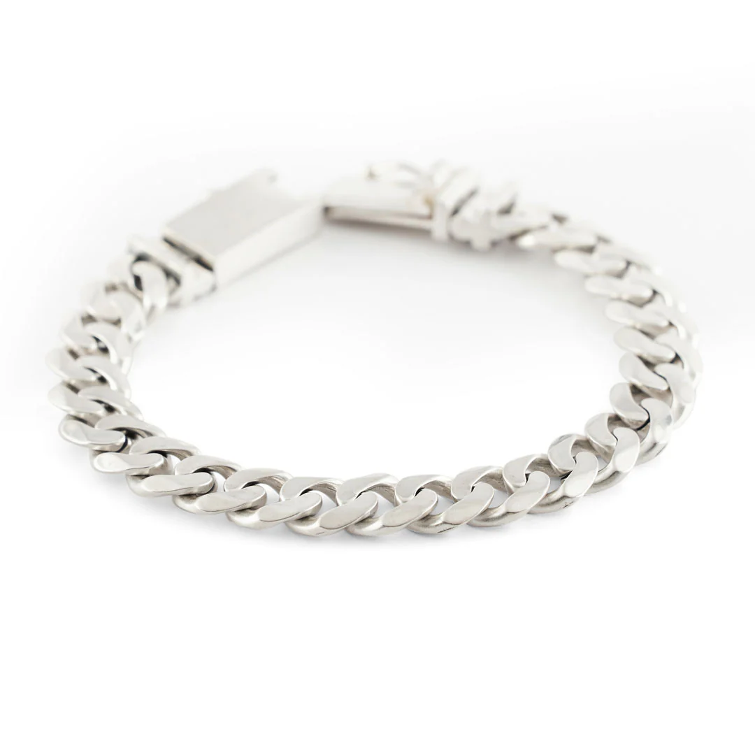 Silver 10mm Curb Bracelet - Image 7