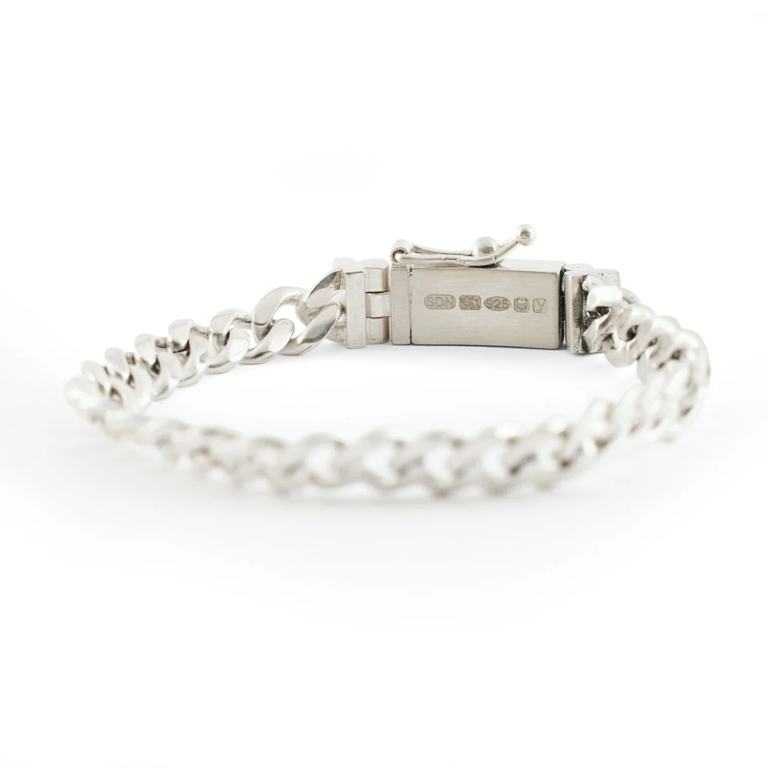 Silver 8mm Curb Bracelet - Image 5