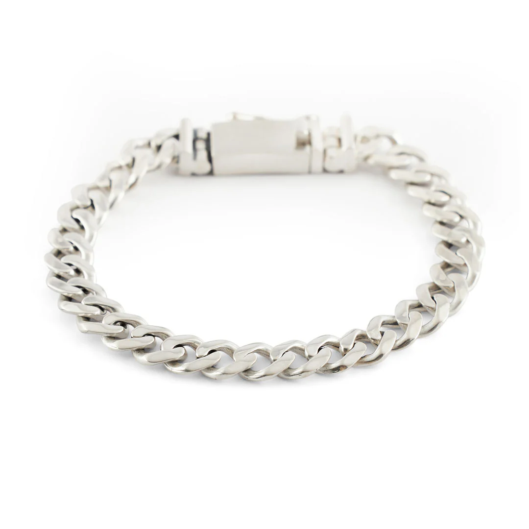 Silver 8mm Curb Bracelet - Image 6