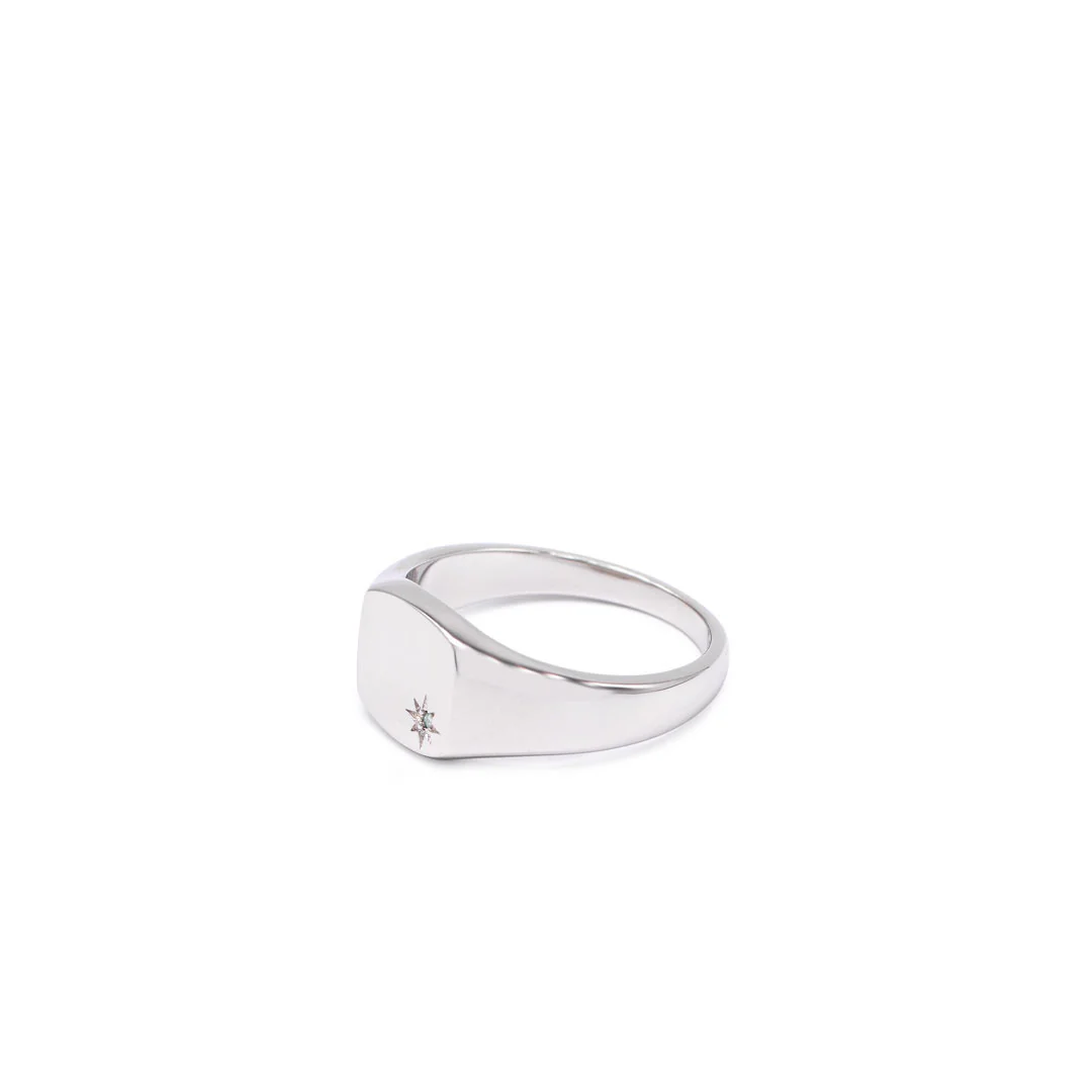 Silver Aquamarine Birthstone Ring - Image 2