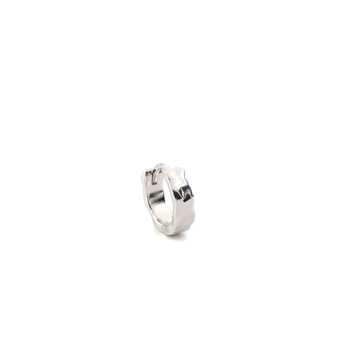 Silver Attrition Hoop Earring - Image 5