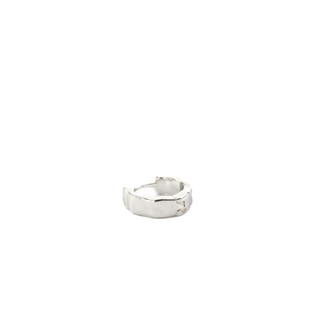 Silver Attrition Hoop Earring - Image 6