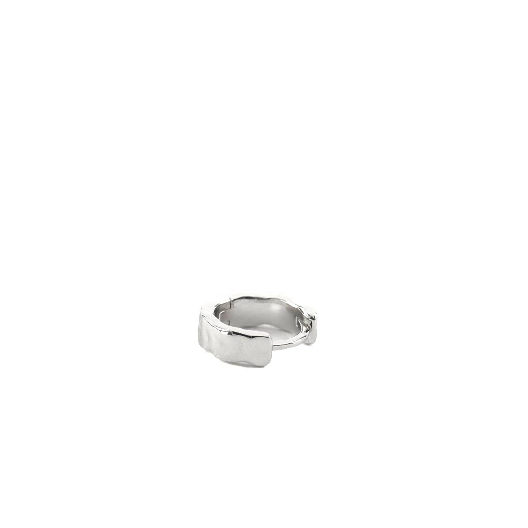 Silver Attrition Hoop Earring - Image 8