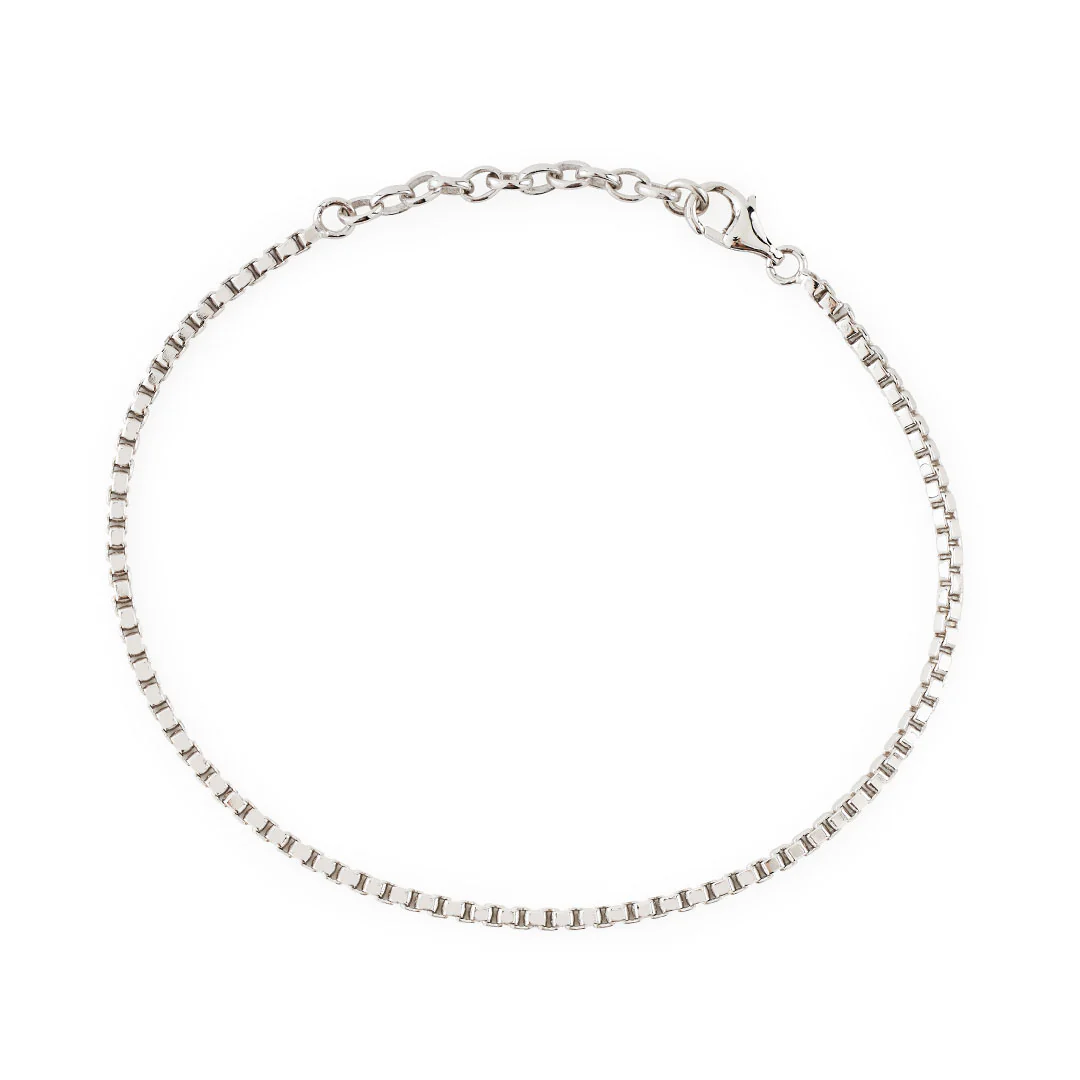 Silver Box Chain Bracelet - Image 5
