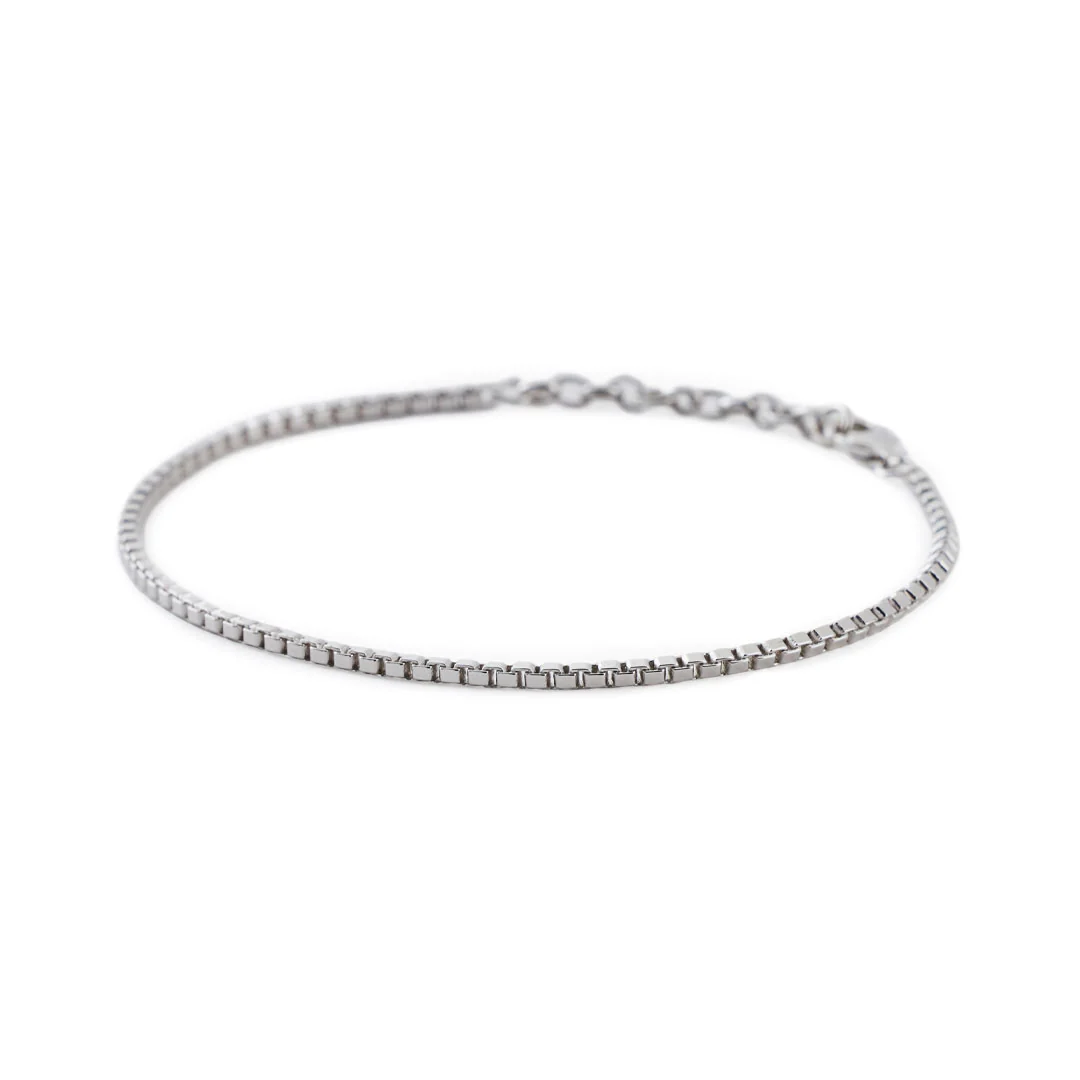 Silver Box Chain Bracelet - Image 6