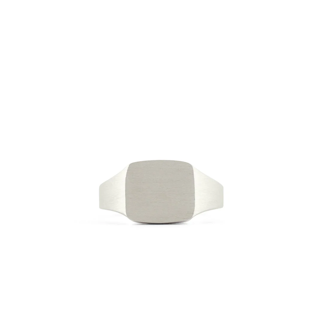 Silver Brushed Cushion Ring - Image 3