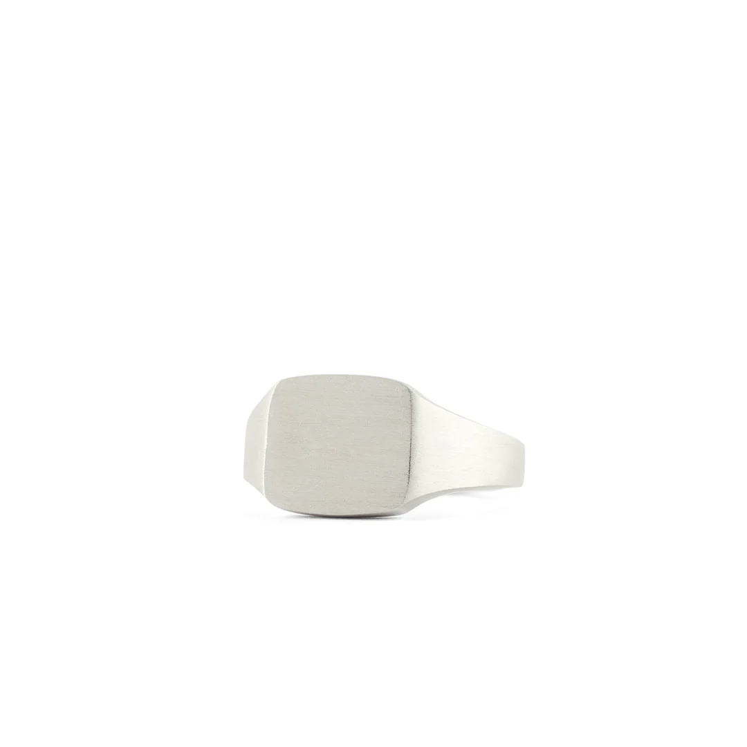 Silver Brushed Cushion Ring - Image 5