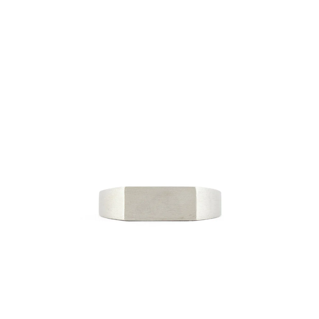 Silver Brushed Rectangle Ring - Image 3