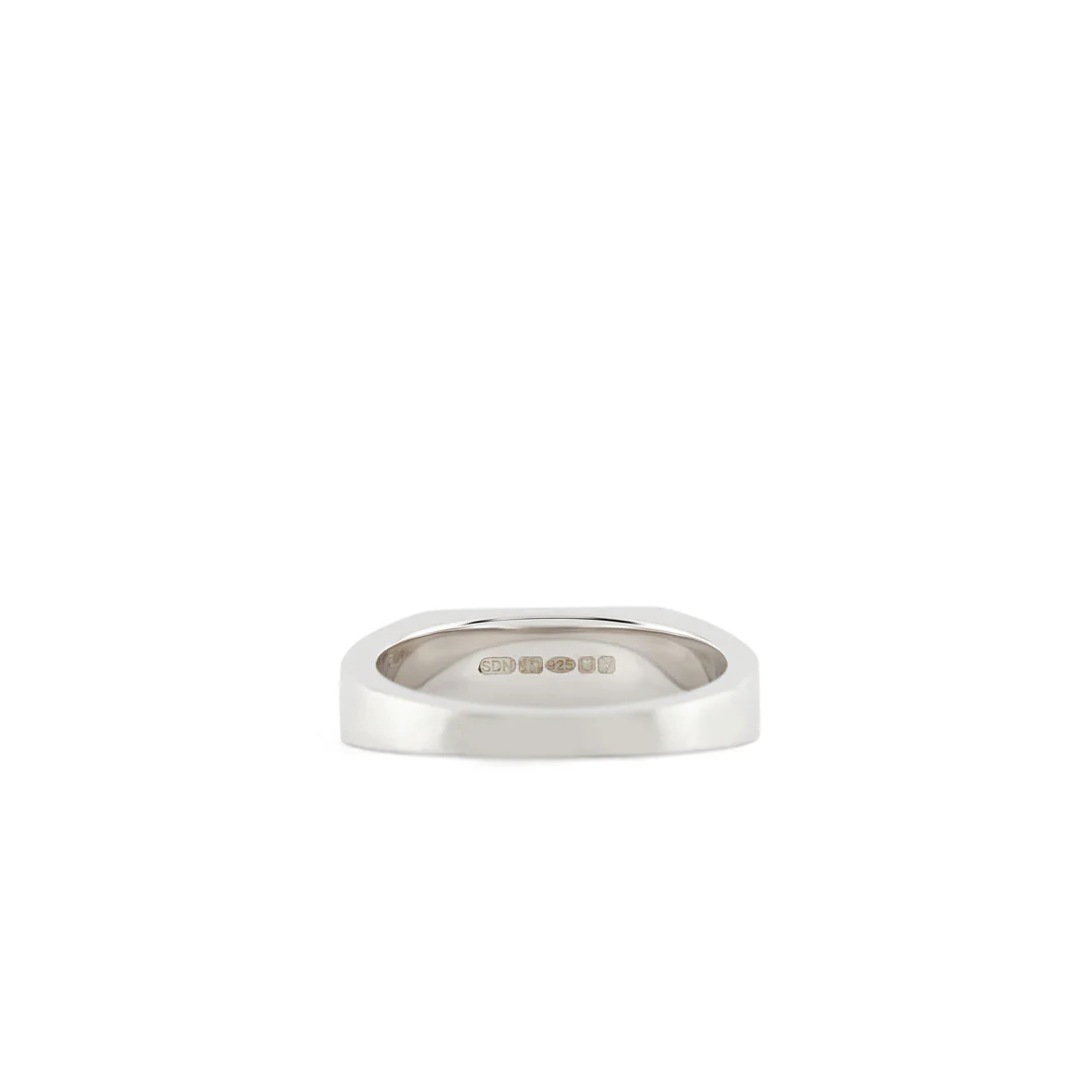Silver Brushed Rectangle Ring - Image 6
