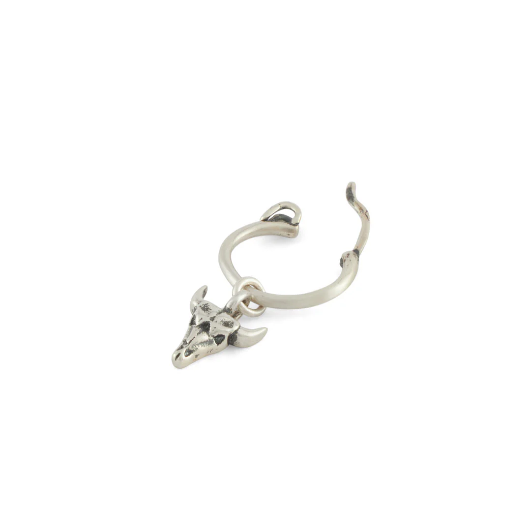Silver Bull Pendant Earring - Image 5