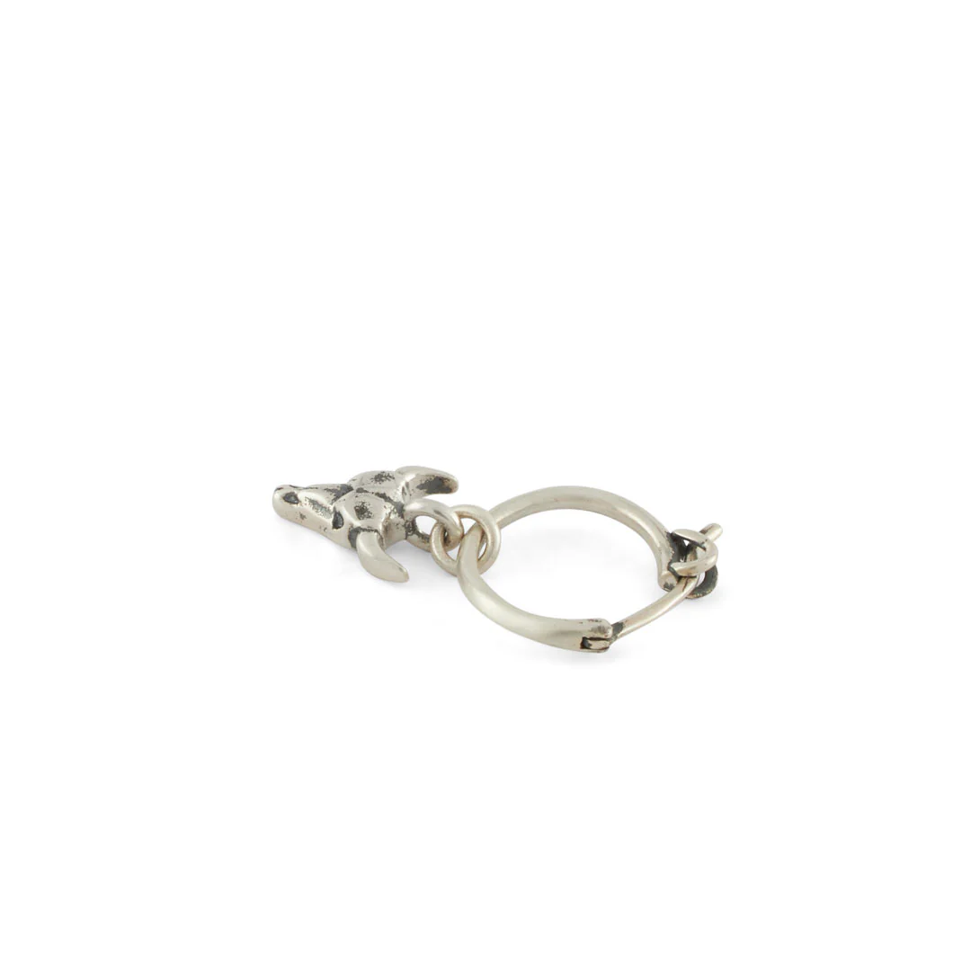 Silver Bull Pendant Earring - Image 6