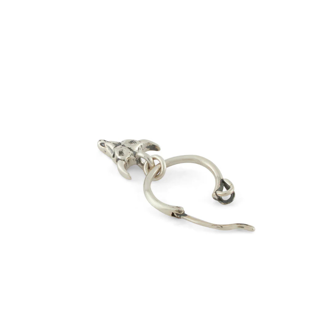 Silver Bull Pendant Earring - Image 7
