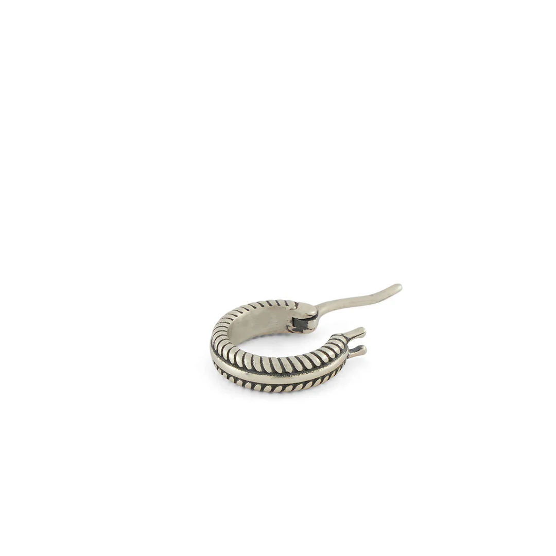 Silver Cable Hoop Earring - Image 5