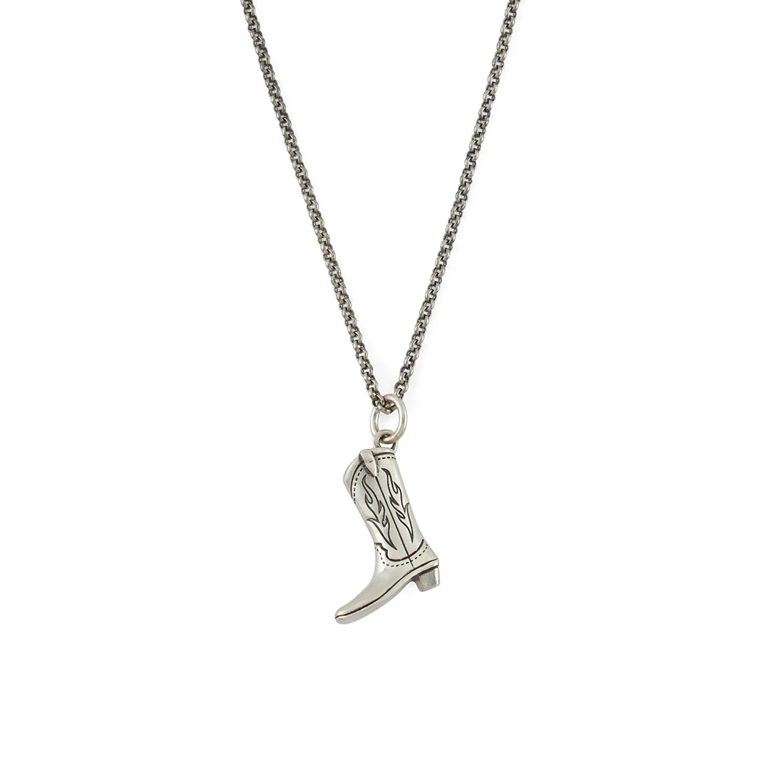 Silver Cowboy Boot Necklace - Image 3