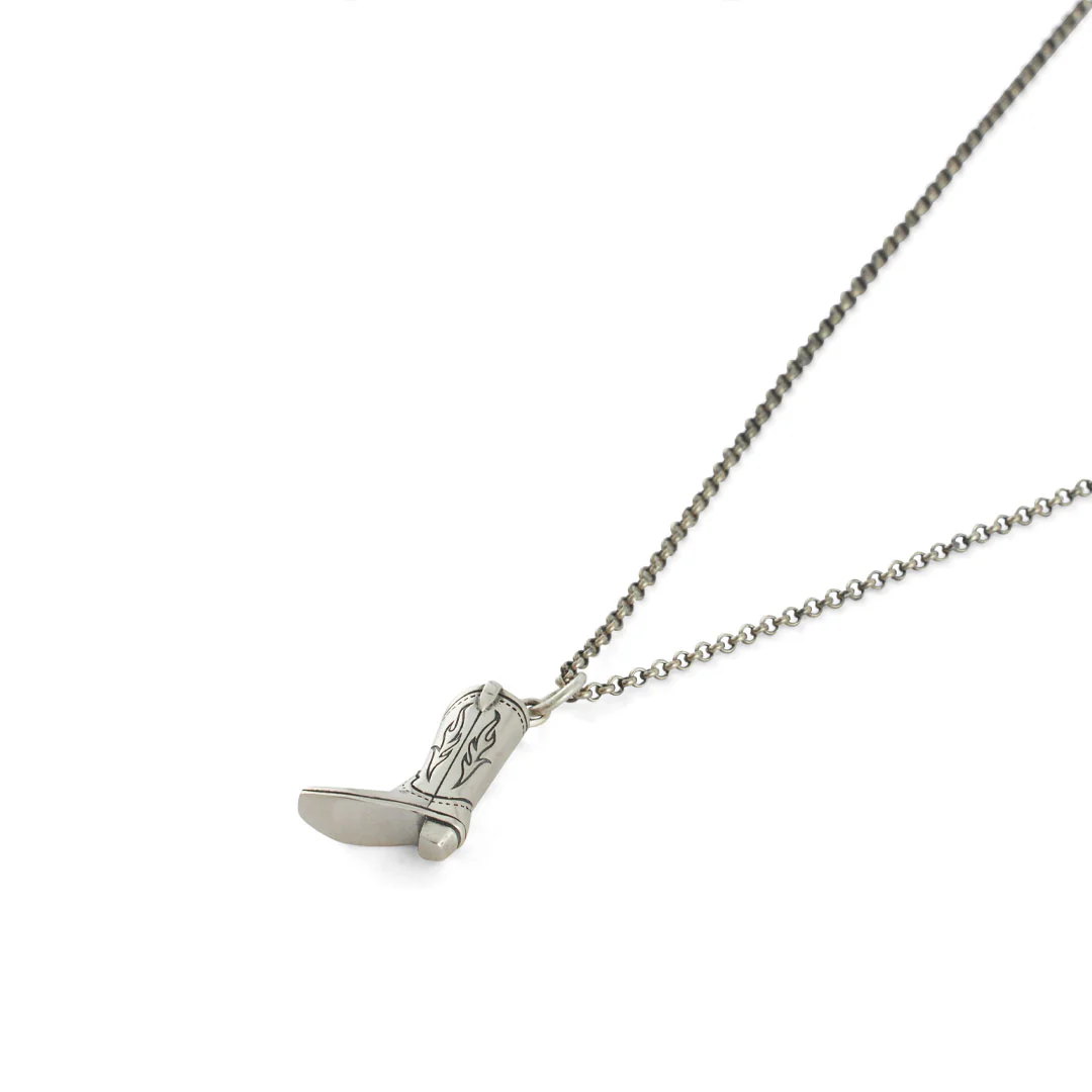 Silver Cowboy Boot Necklace - Image 5