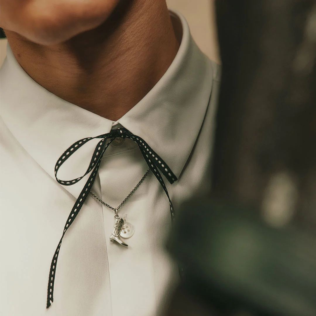 Silver Cowboy Boot Necklace - Image 7