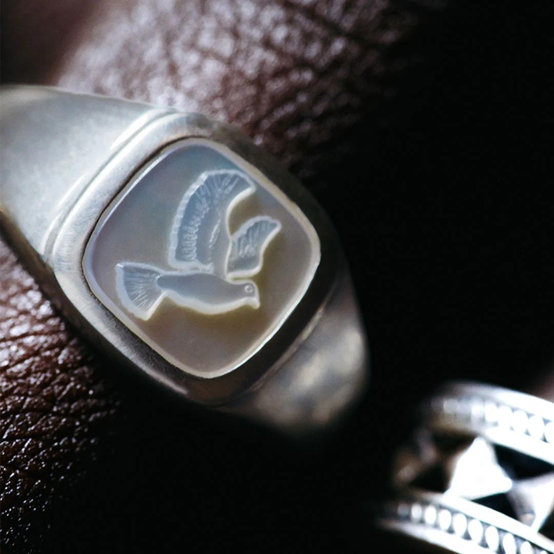 Silver Dove Cameo Ring - Image 7