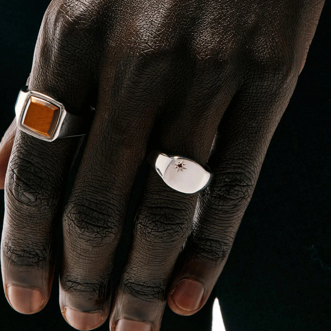 Silver Garnet Birthstone Ring - Image 4