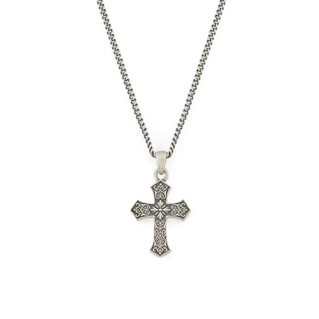 Silver Gothic Cross Necklace - Image 3