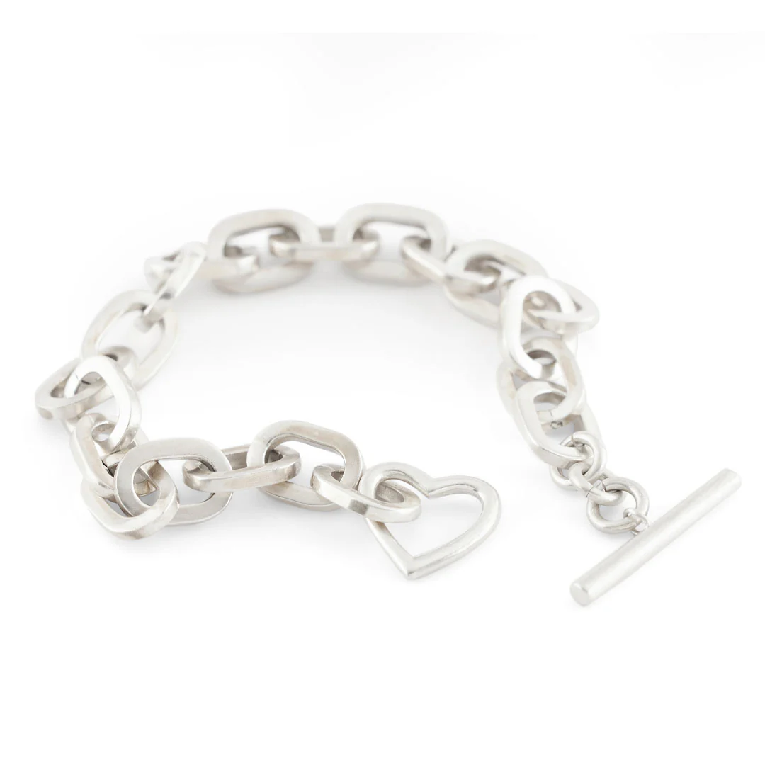 Silver Heart T-Bar Bracelet - Image 7