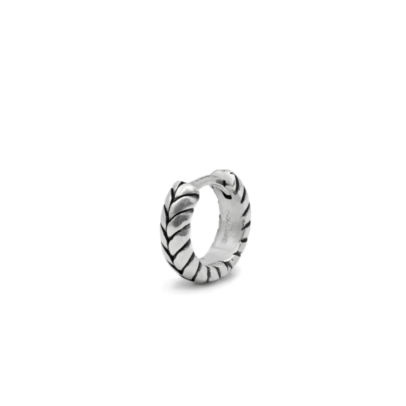 Silver Laurel Hoop Earring - Image 3
