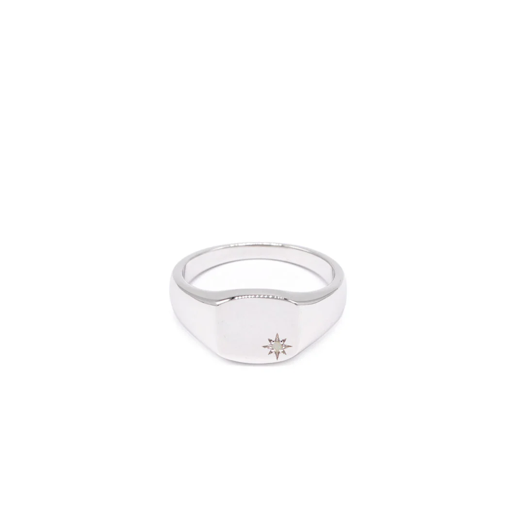Silver Opal Birthstone Ring - Image 3