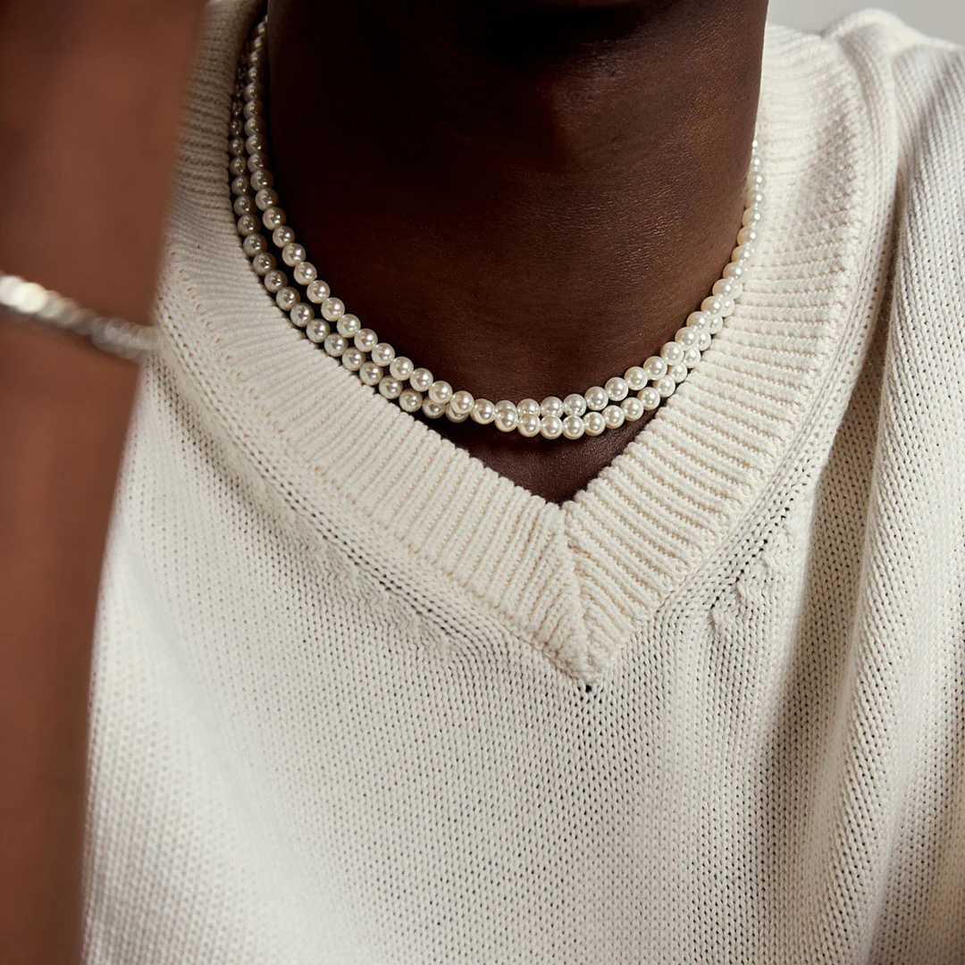 Silver Pearl Necklace - Image 6