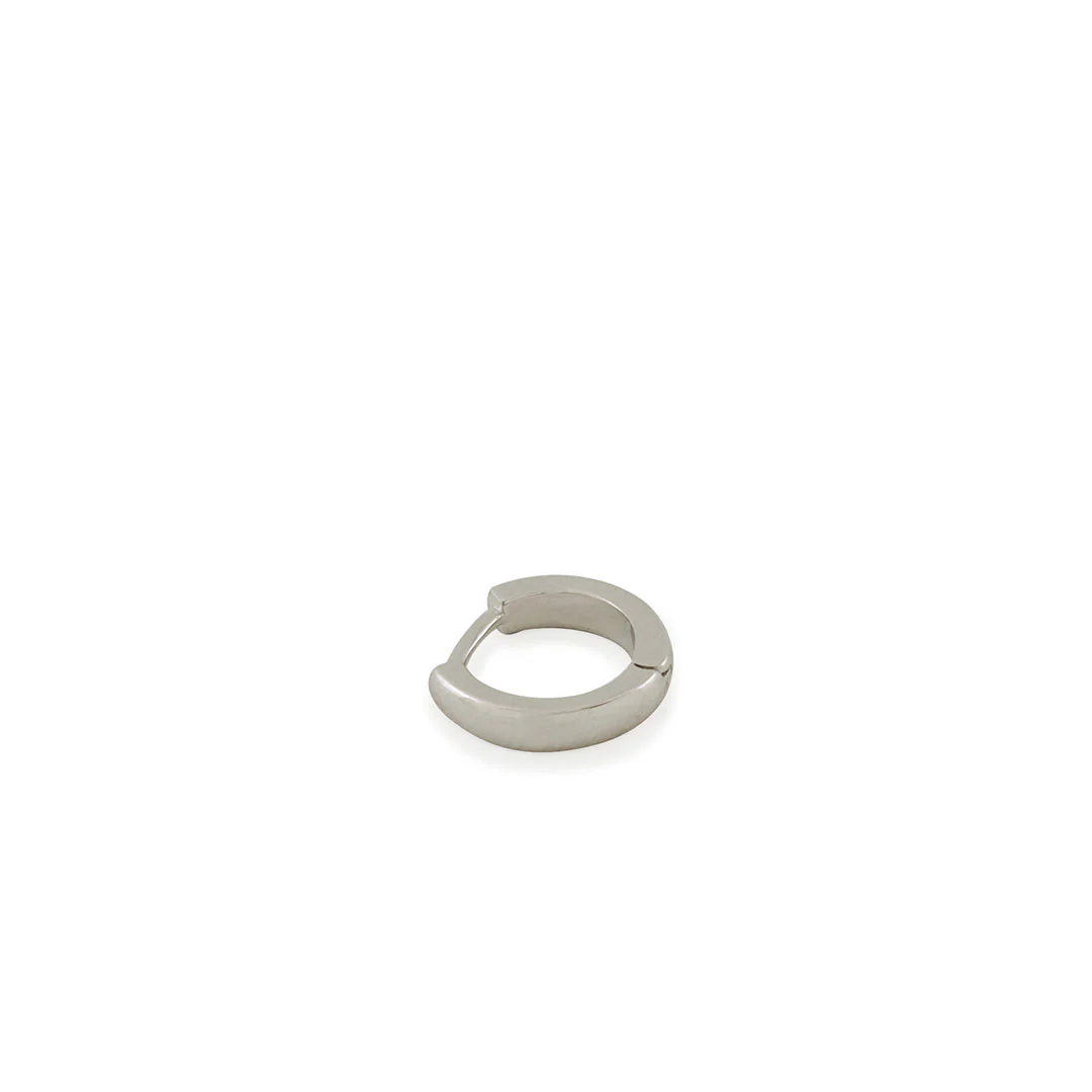 Silver Huggie Hoop Earring - Image 3