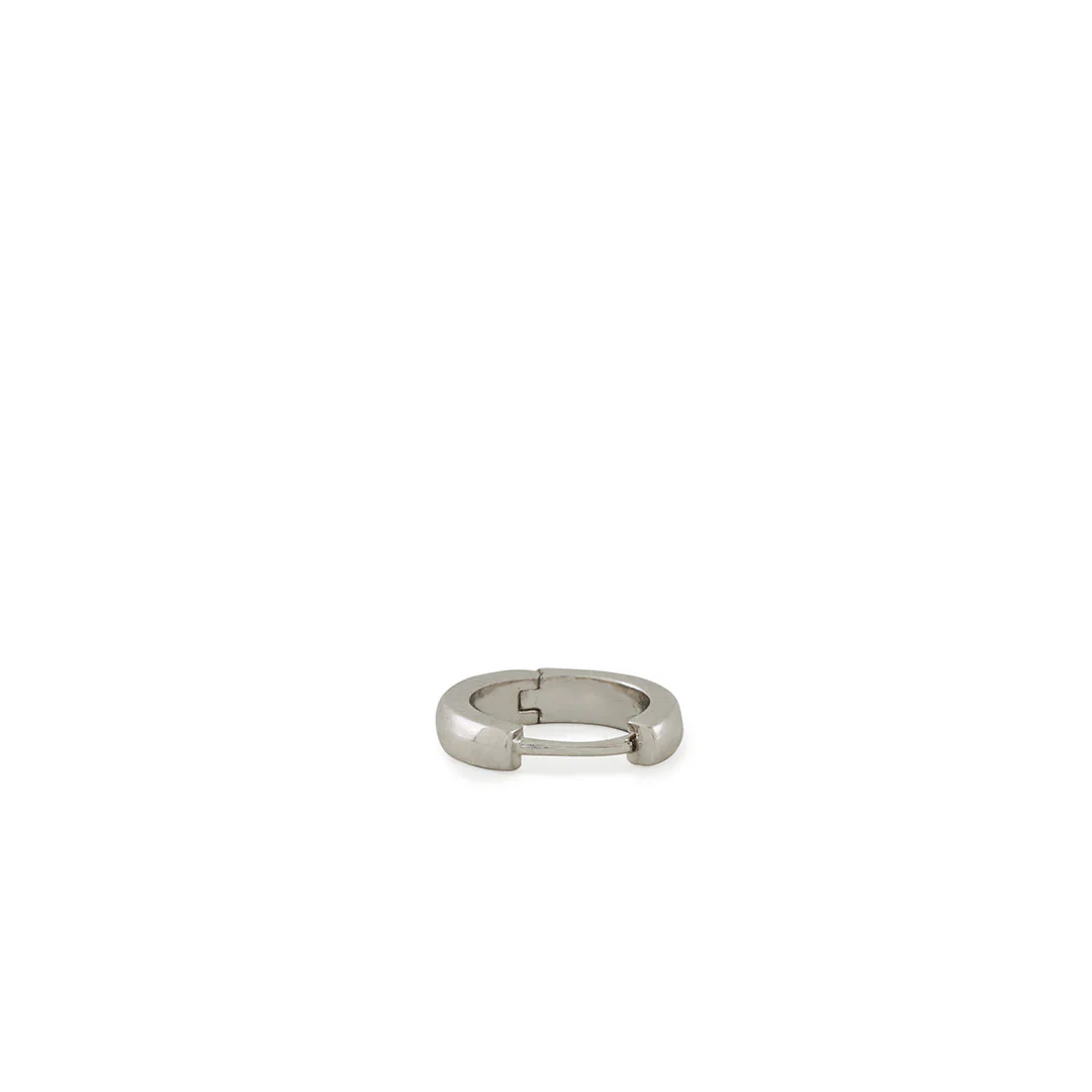 Silver Huggie Hoop Earring - Image 5