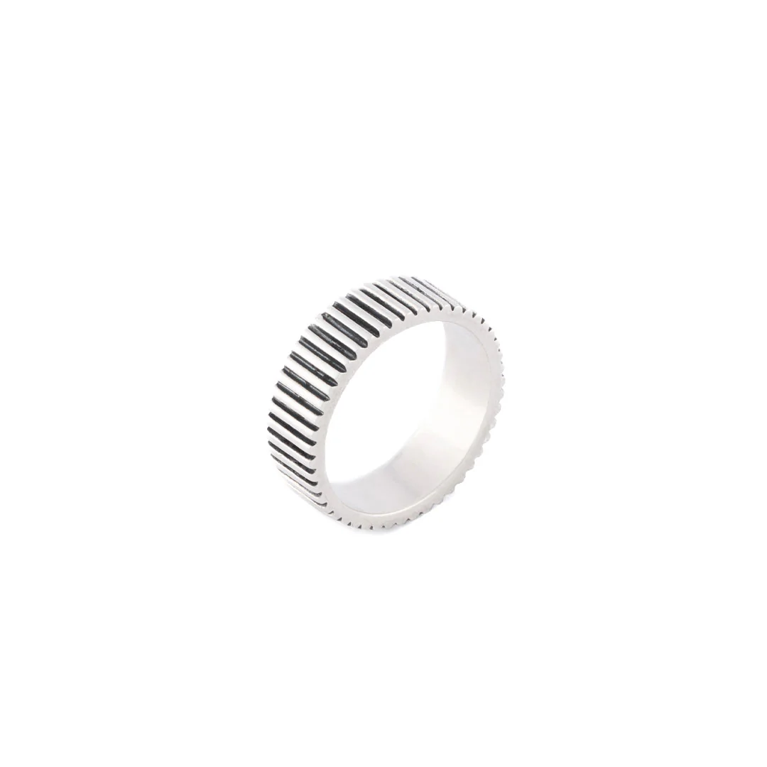 Silver Ridge Band Ring - Image 5
