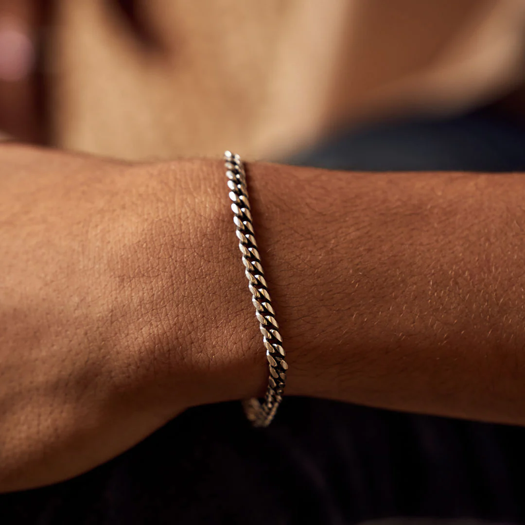 Silver 5mm Curb Bracelet - Image 4