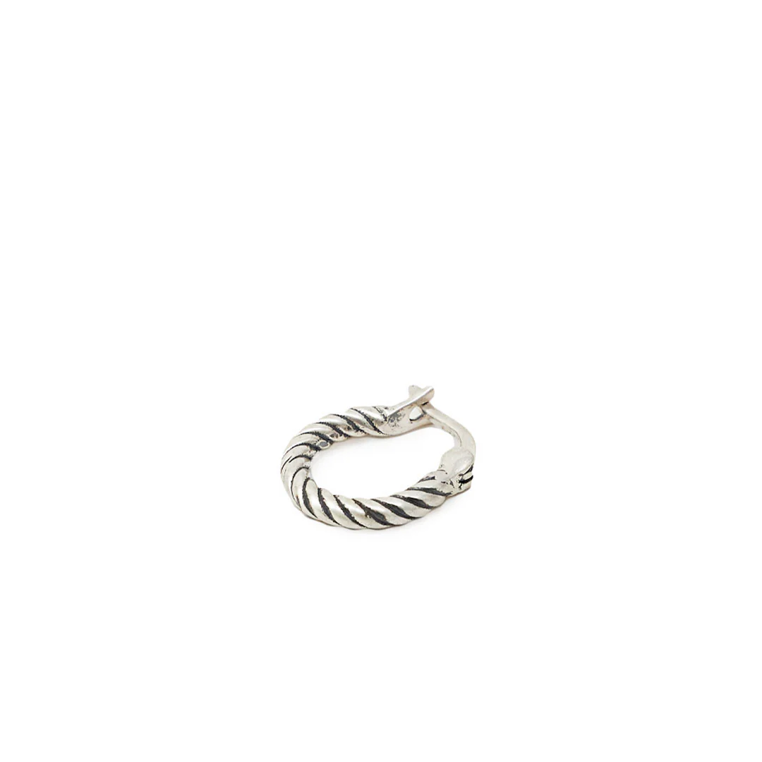 Silver Twist Hoop Earring - Image 3
