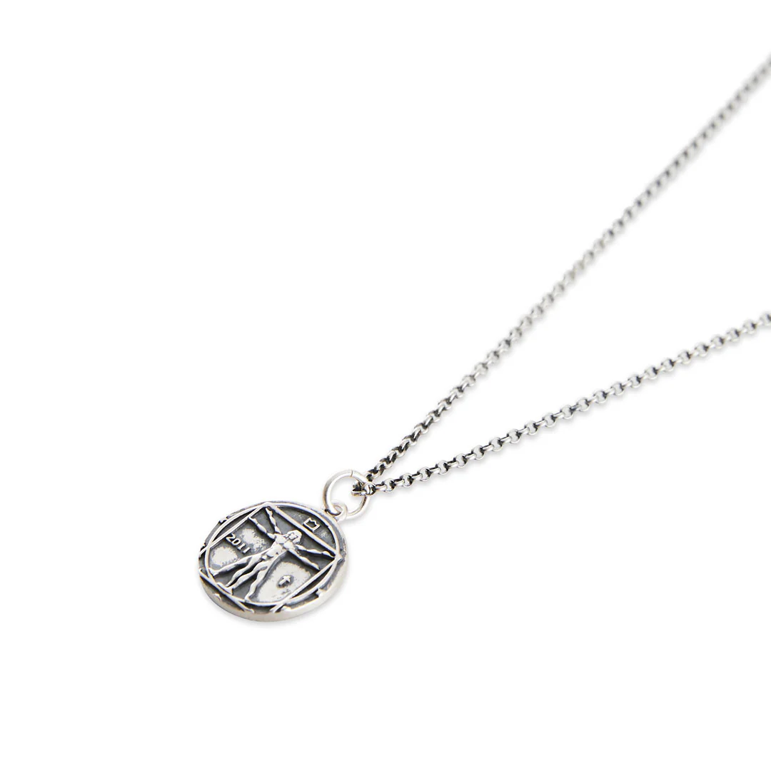 Silver Vitruvian Man Necklace - Image 5