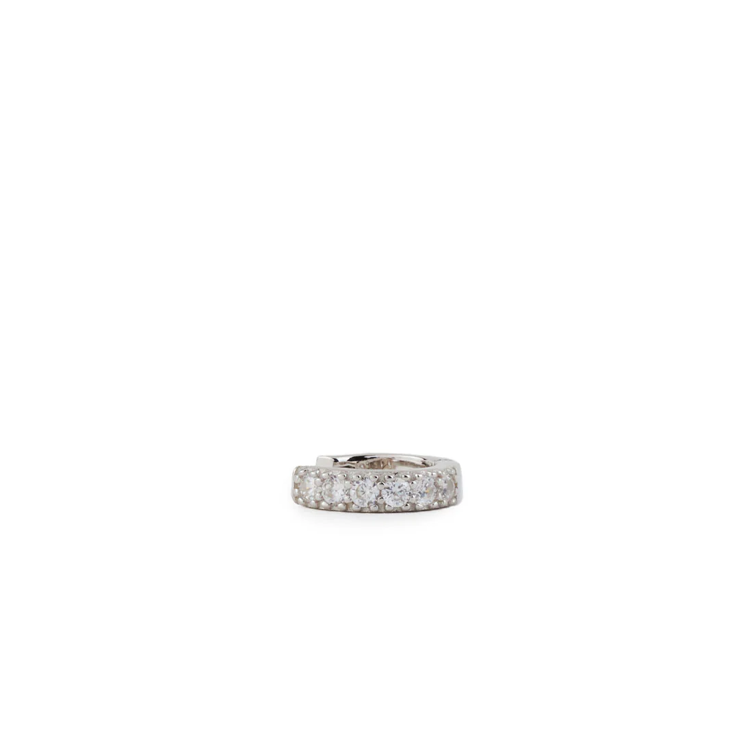 Silver Zirconia Hoop Earring - Image 5
