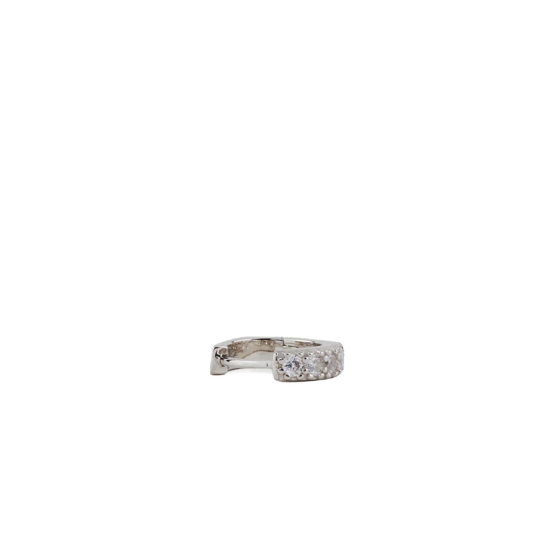 Silver Zirconia Hoop Earring - Image 6